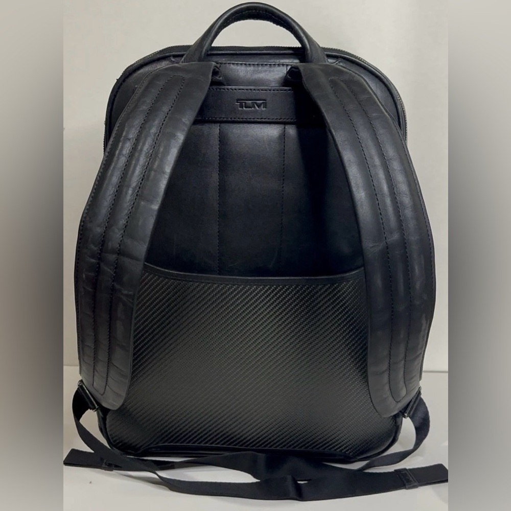 TUMI CFX Southington Carbon Fiber Backpack Black Leather Trim Luxury Rare - Picture 3 of 16